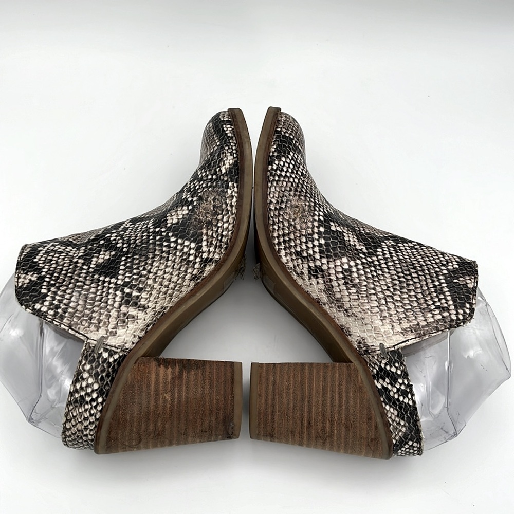 Dolce Vita - women’s Selene‎ Snake embossed heeled Mule shoes gray / tan size 8 - Picture 8 of 13